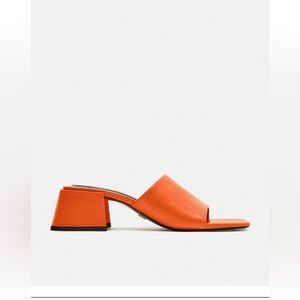 Zara Wide Heeled Leather Sandals
